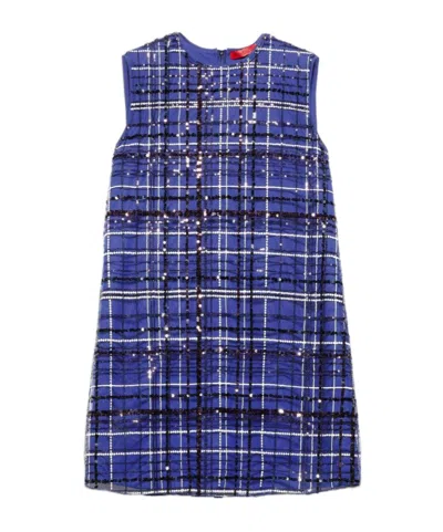 Maxco. Round-neck Dress In Blue