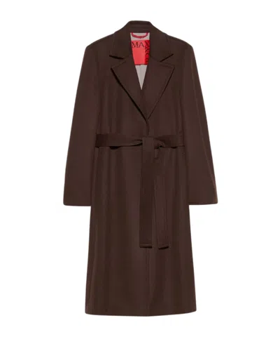 Maxco. Runaway Pure Wool Coat . In Brown