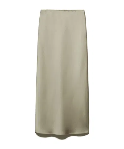 Maxco. Satin Midi Slip Skirt In Green