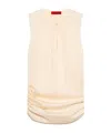 Maxco. Satin Top With Draping - Straw In Neutral