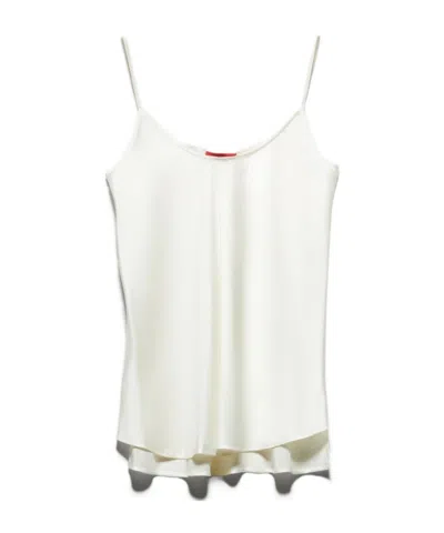 Maxco. Silk-satin Top In White