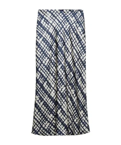 Maxco. Silk Twill Midi Skirt In Gray