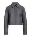 Maxco. Simple Long-sleeve Coat In Gray