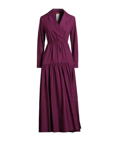 Maxco. Simple Long-sleeved Shirt Dress In Burgundy