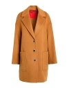 Maxco. Simple Single-breasted Wool Coat In Orange