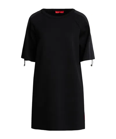 Maxco. Simple Solid-colored T-shirt Dress In Black