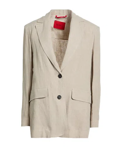 Maxco. Single- Linen Suit In Sand-colored