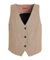Maxco. Single-breasted Vest In Brown