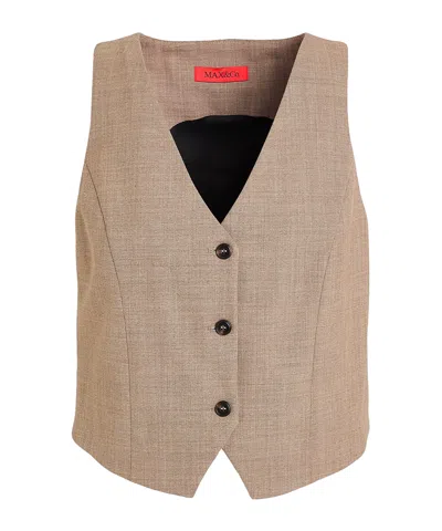 Maxco. Single-breasted Vest In Brown