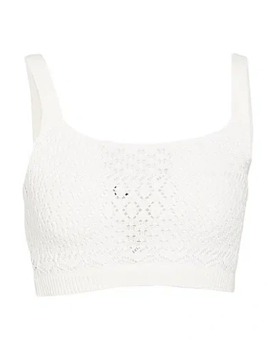 Maxco. Sleeveless Knit Crop Top In White