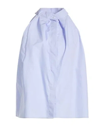 Maxco. Sleeveless Solid Shirt In Blue