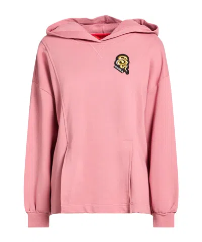 Maxco. Solid Color Hooded Sweatshirt In Pink