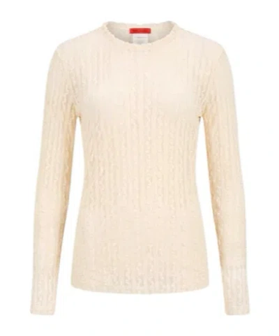 Maxco. Solid Color Lace Top In Nude