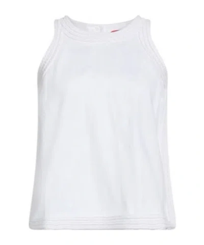 Maxco. Solid Color Linen Tank Top In White