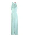 Maxco. Solid Color Satin Sleeveless Jumpsuit In Blue