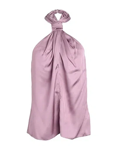 Maxco. Solid Color Satin Sleeveless Top In Pink