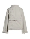 Maxco. Solid Color Zippered Trench Coat In Gray