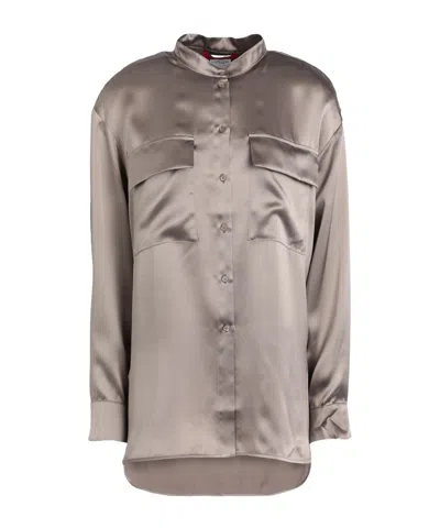 Maxco. Solid Colour Shirts  Blouses In Gray