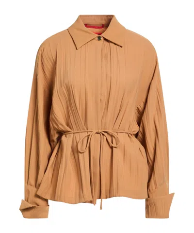 Maxco. Solid Colour Shirts  Blouses In Brown