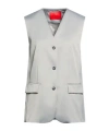 Maxco. Solid Satin Waistcoat In Gray