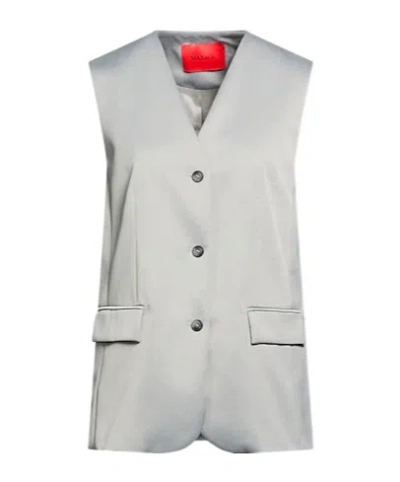 Maxco. Solid Satin Waistcoat In Gray