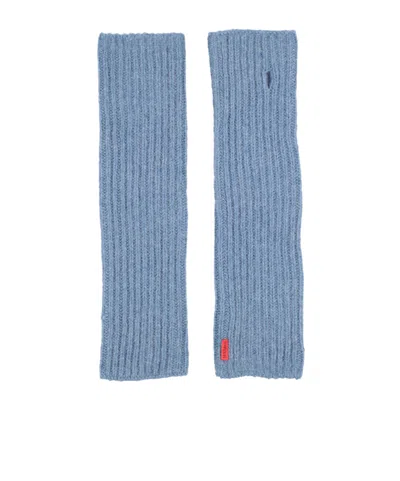 Maxco. Solid-color Knitted Arm Guards In Blue