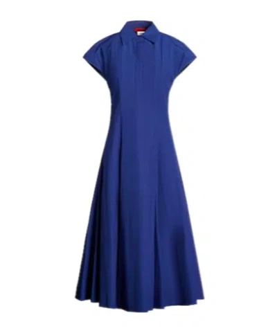 Maxco. Solid-color Shirt Dress In Blue