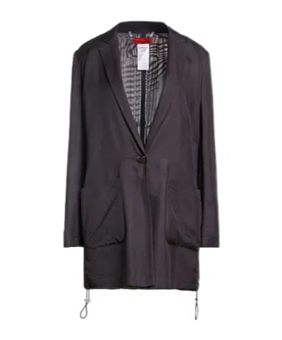 Maxco. Solidcolor Woven Longsleeve Coat In Black
