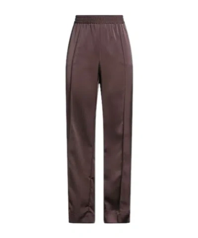 Maxco. Straight Satin Trousers In Brown