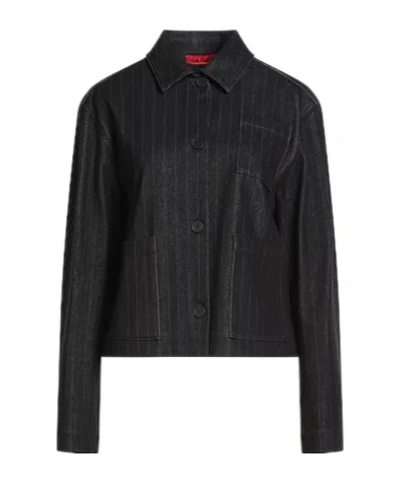 Maxco. Striped Casual Jacket In Black