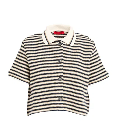 Maxco. Striped Knit Top In Black