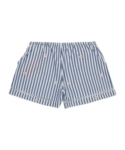Maxco. Striped Poplin Shorts In White