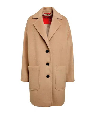 Maxco. Stylish And Minimalist Single-breasted Coat In Brown