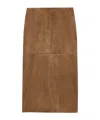 Maxco. Suede Column Skirt In Brown