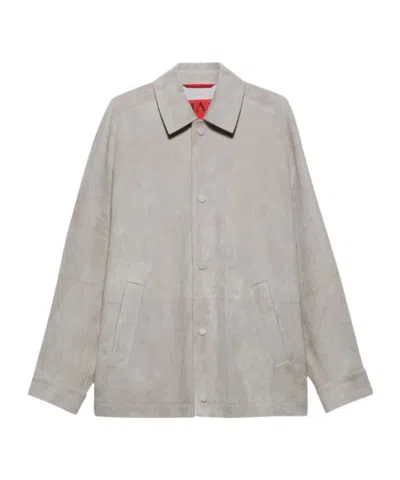 Maxco. Suede Shirt Jacket In Gray