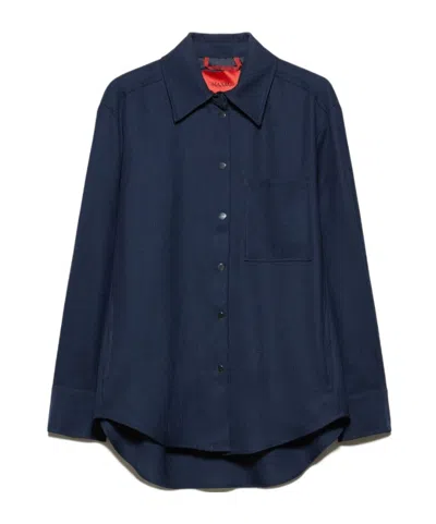 Maxco. Twill Shirt Jacket In Blue