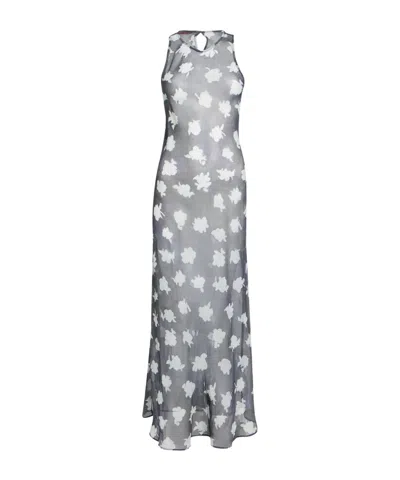 Maxco. Twotone Chiffon Sleeveless Dress In Gray