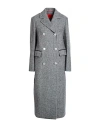 Maxco. Two-tone Double-breasted Coat In Gray