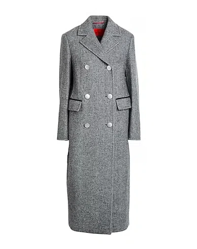 Maxco. Two-tone Double-breasted Coat In Gray