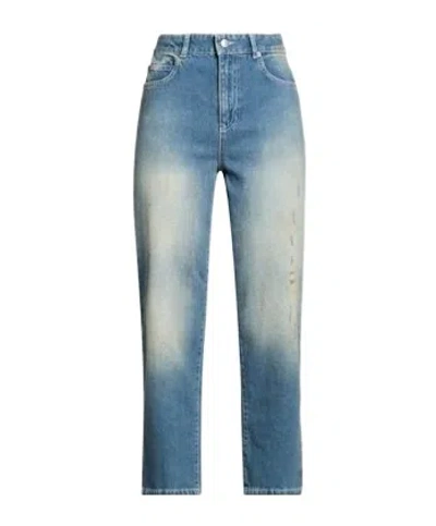 Maxco. Vintage Distressed Cropped Denim Jeans In Blue