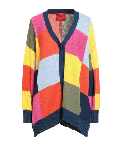 Maxco. V-neck Knitted Cardigan In Multi