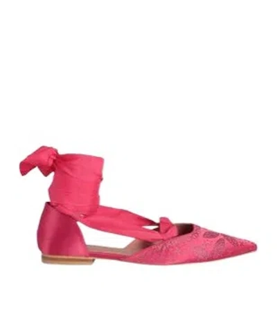 Maxco. Water Drill Pointed Toe Flat Shoes In Pink