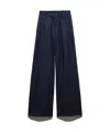 Maxco. Wide-leg Wool Casual Pants In Blue