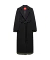 Maxco. Wool Belted Long Coat In Black