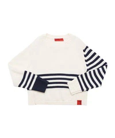 Maxco. Wool Blend Knit Sweater In White