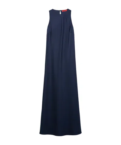 Maxco. Wool Sleeveless Dress In Blue