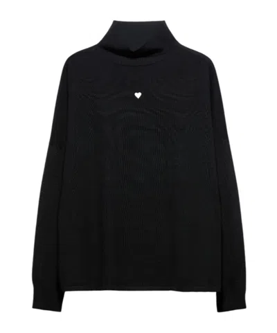 Maxco. Wool Turtleneck Sweater In Black