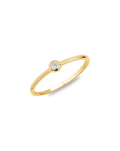 Maxcolor 10k 0.06 Ct. Tw. Lab-grown Diamond Bezel Ring In Gold
