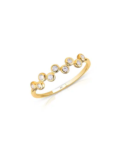 Maxcolor 10k 0.14 Ct. Tw. Lab-grown Diamond Zig-zag Ring In Gold