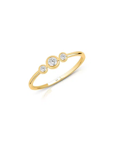 Maxcolor 10k 0.15 Ct. Tw. Lab-grown Diamond Trio Ring In Gold